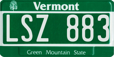 VT license plate LSZ883