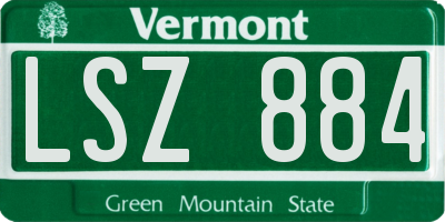 VT license plate LSZ884