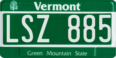 VT license plate LSZ885