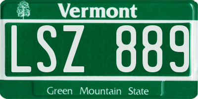 VT license plate LSZ889