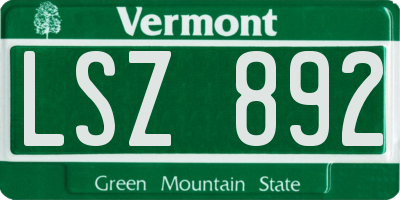 VT license plate LSZ892
