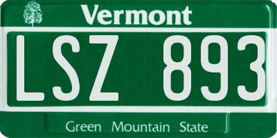 VT license plate LSZ893