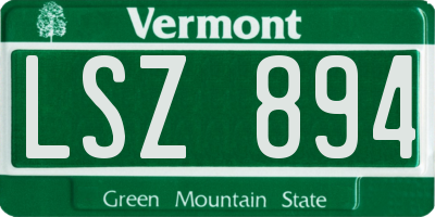 VT license plate LSZ894