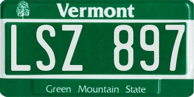 VT license plate LSZ897