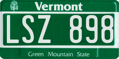 VT license plate LSZ898