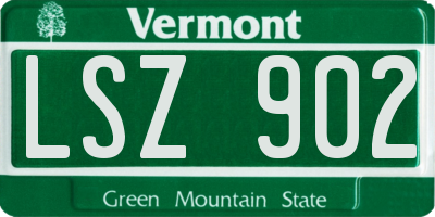 VT license plate LSZ902