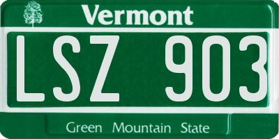 VT license plate LSZ903