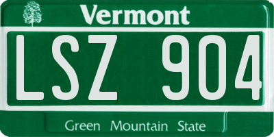 VT license plate LSZ904