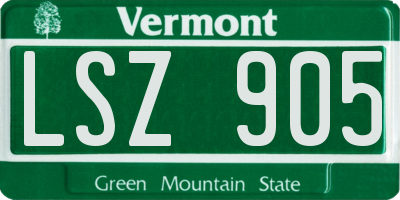 VT license plate LSZ905