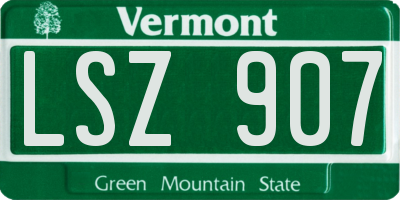 VT license plate LSZ907