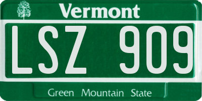 VT license plate LSZ909