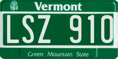 VT license plate LSZ910