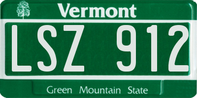 VT license plate LSZ912