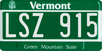 VT license plate LSZ915