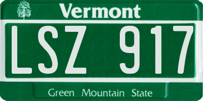VT license plate LSZ917