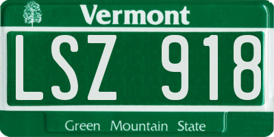 VT license plate LSZ918