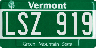 VT license plate LSZ919