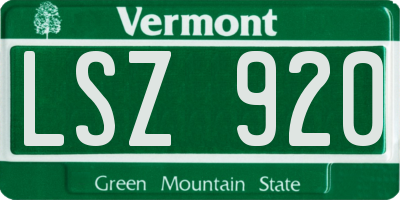 VT license plate LSZ920