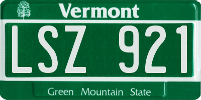 VT license plate LSZ921