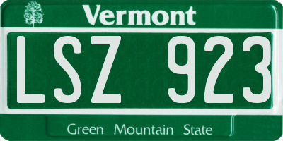 VT license plate LSZ923