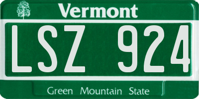 VT license plate LSZ924