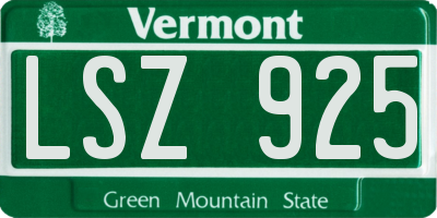 VT license plate LSZ925
