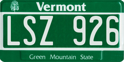 VT license plate LSZ926