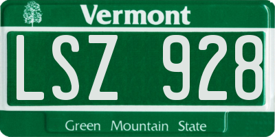 VT license plate LSZ928