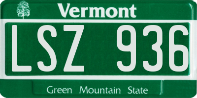 VT license plate LSZ936