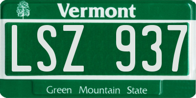 VT license plate LSZ937