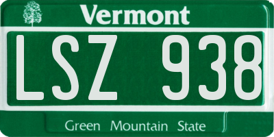 VT license plate LSZ938
