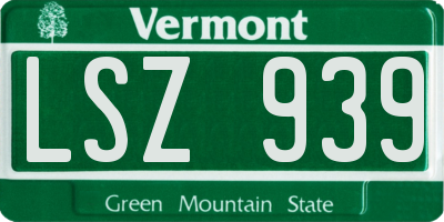 VT license plate LSZ939