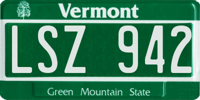 VT license plate LSZ942
