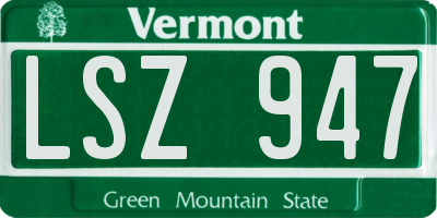 VT license plate LSZ947
