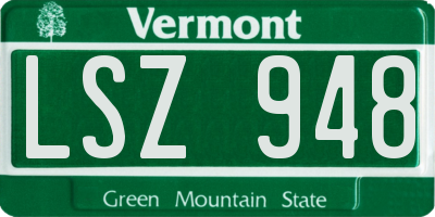 VT license plate LSZ948