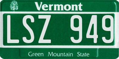 VT license plate LSZ949