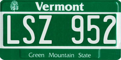 VT license plate LSZ952