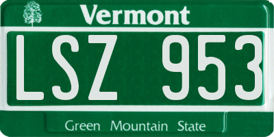 VT license plate LSZ953