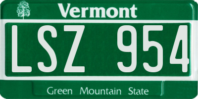 VT license plate LSZ954