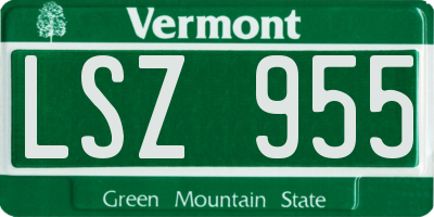 VT license plate LSZ955
