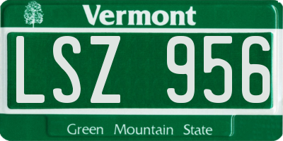 VT license plate LSZ956