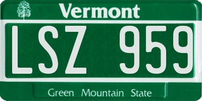 VT license plate LSZ959