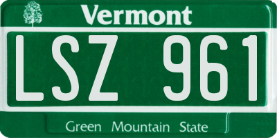 VT license plate LSZ961