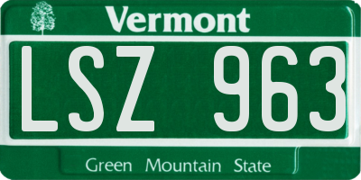 VT license plate LSZ963