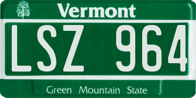 VT license plate LSZ964