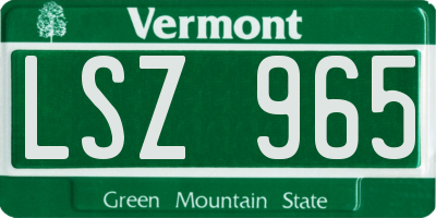 VT license plate LSZ965