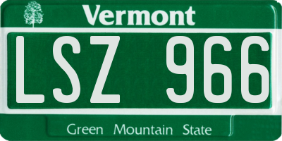 VT license plate LSZ966