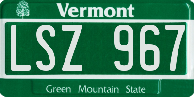 VT license plate LSZ967