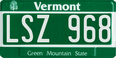 VT license plate LSZ968