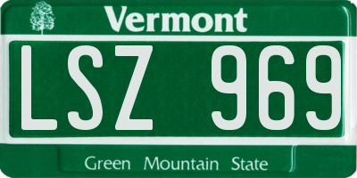 VT license plate LSZ969